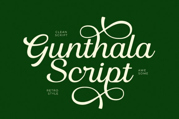 Gunthala Script: A Clean Retro Classic for Modern Designs